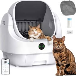 Open-Top Automatic Litter Box, Odor Control, Ready to Use, Self Cleaning Litter Box, Large Capacity